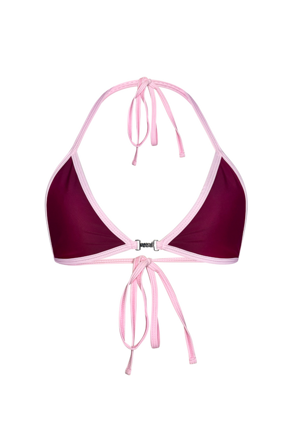 Atura (Berry) Triangle Bikini Top - Hover