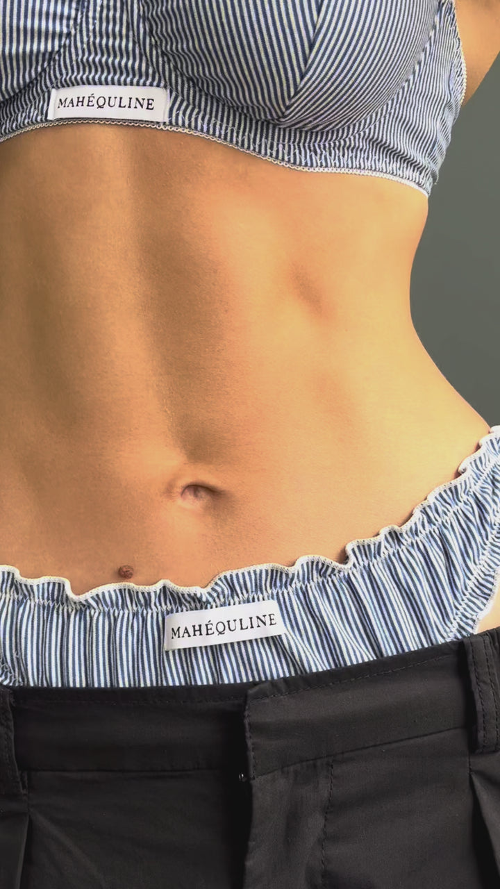 Orion Ruffled Cotton Thong