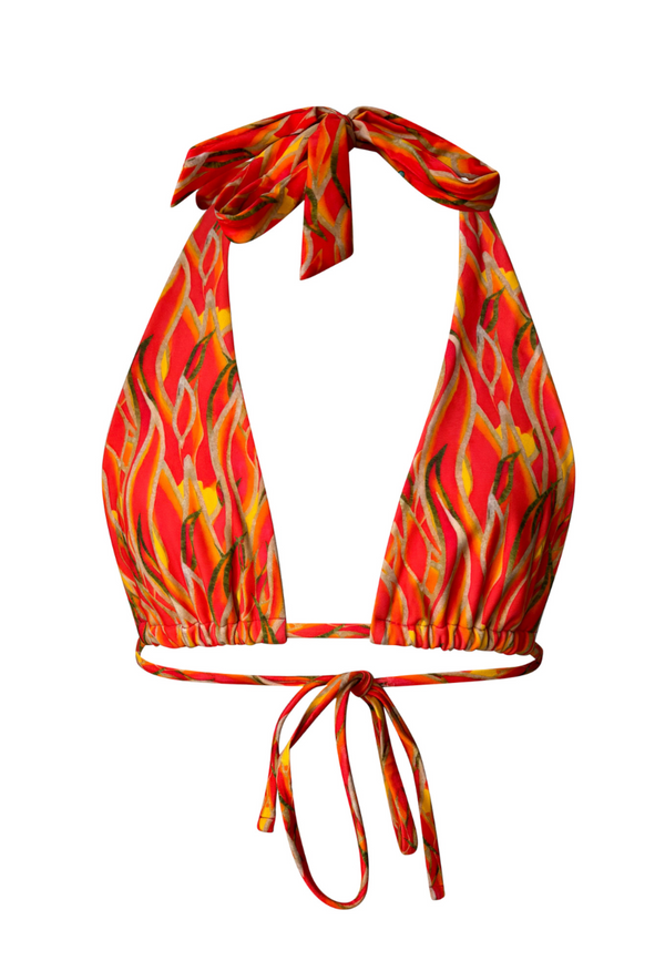 Pyro Long Triangle Bikini Top - Hover