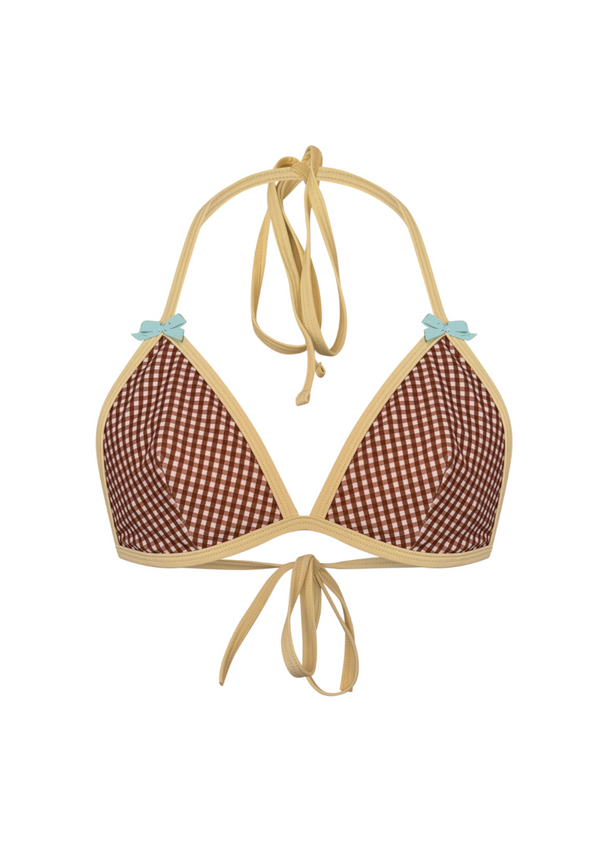 Cioccolato Blu Triangle Bikini Top - Hover