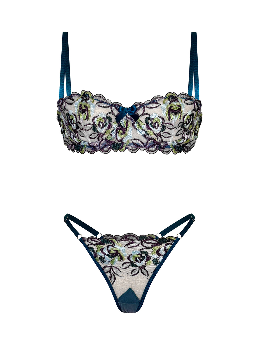 Floral bikini set on a white background