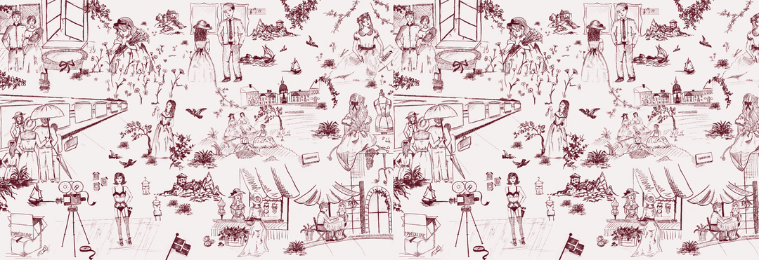 Mahequline toile de jouy lining 12 scenes