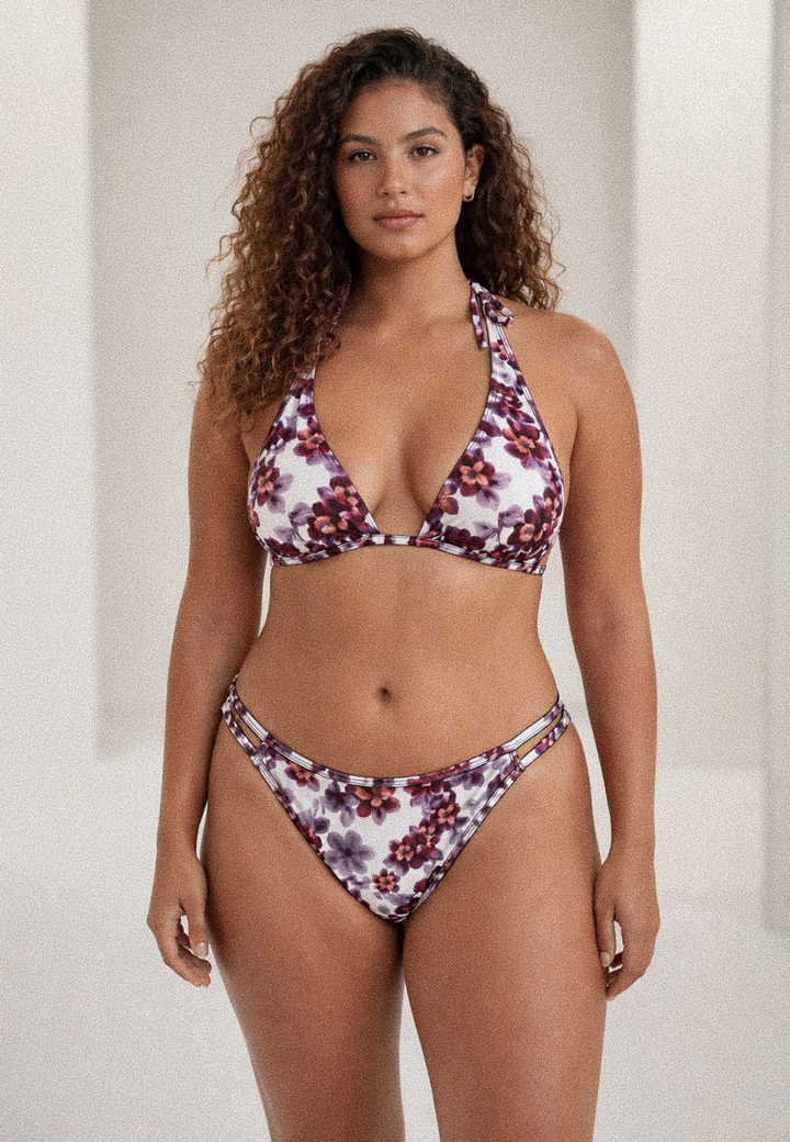 Cosmos Long Triangle Bikini Top